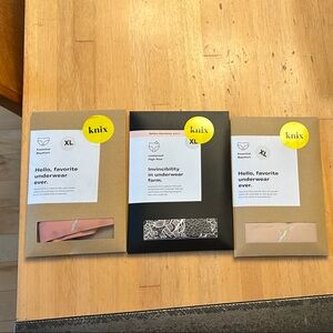 BNWT Knix Underwear xl Trio - Black, Pink, Tan